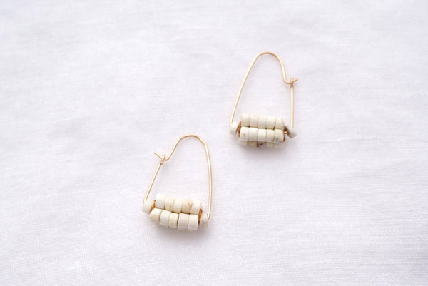 White Turquoise and Vintage Ocean Hoops