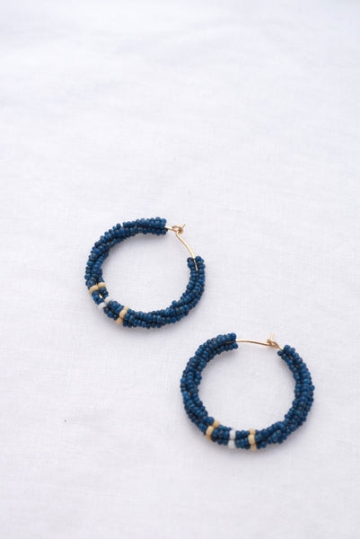White Turquoise and Vintage Ocean Hoops